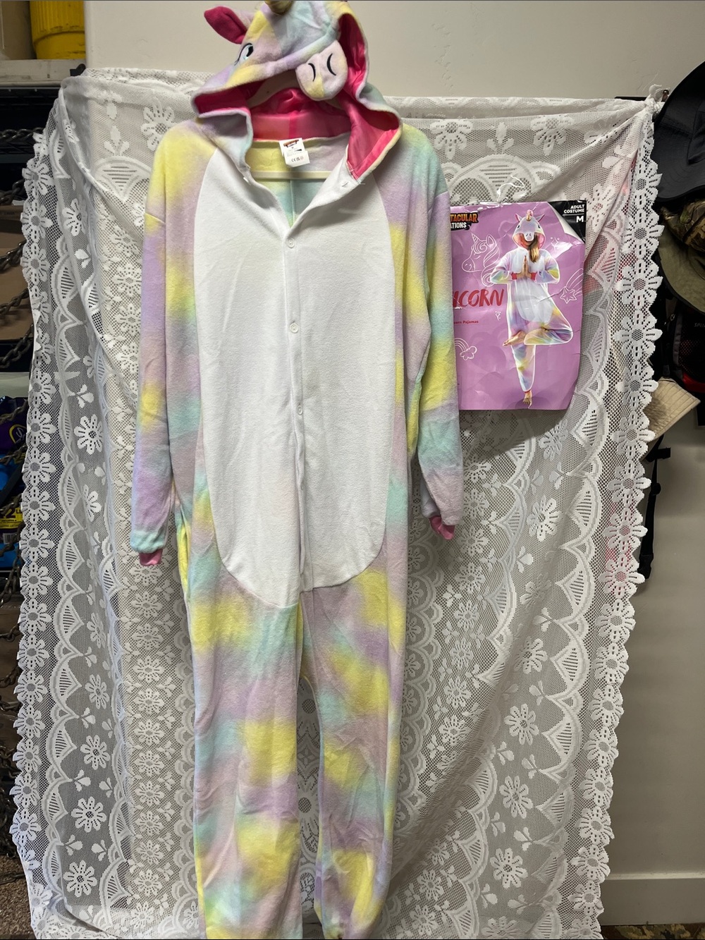 Spooktacular Unicorn Onesie Pajamas - Pastel Rainbow NIB M